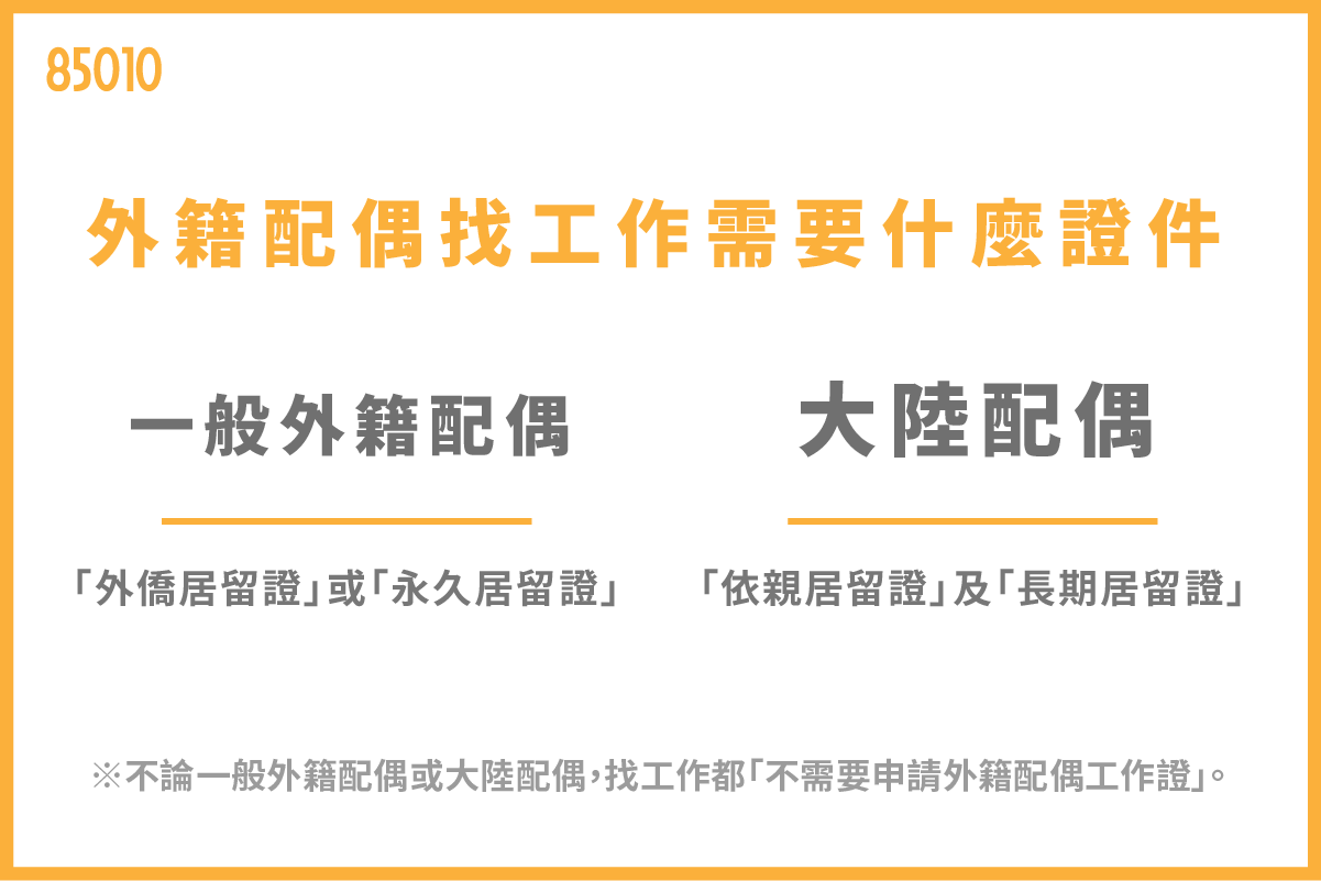 外籍配偶找工作需要什麼證件
